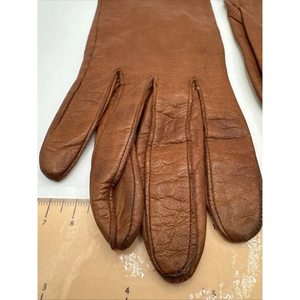 Vintage Brown Giselle Gloves Size 6.5‎
